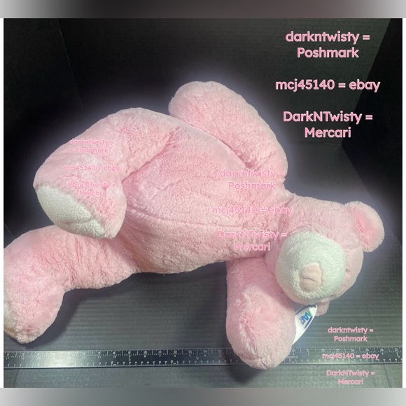 JUMBO REALLY BIG RARE VHTF BNWT VINTAGE Mary Meyer Huge Pink Teddy Bear GR8 Gift - Picture 5 of 15